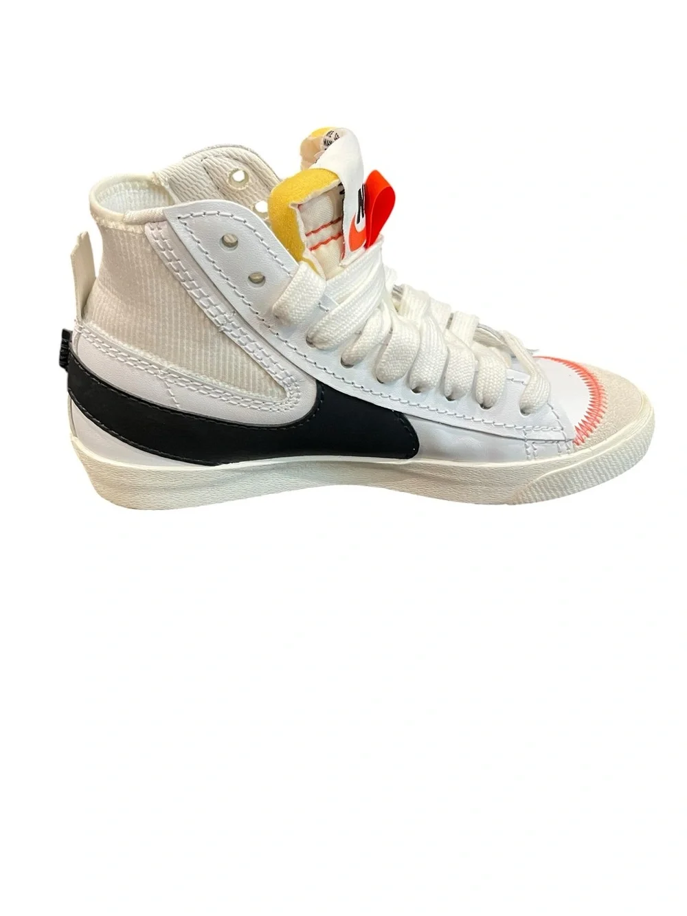 Nike Blazer Mid '77 Jumbo sneakers in a white and orange colorway
